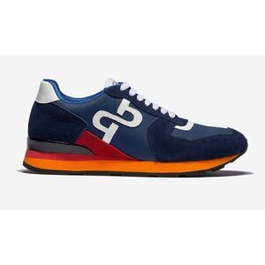Opp France Designer
Lace-Up Suede Sneakers Blue Size 8